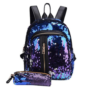 Backpack Sequins School Bag