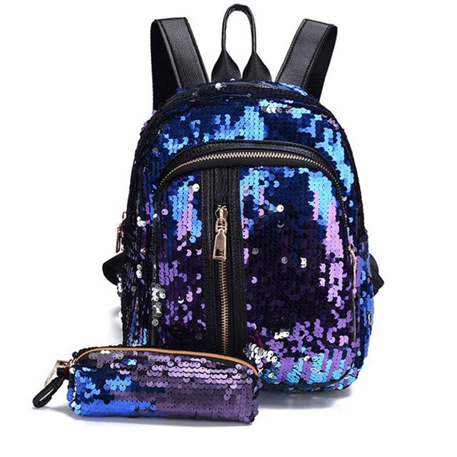 Backpack Sequins School Bag