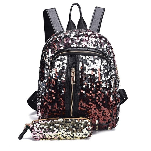 Backpack Sequins School Bag