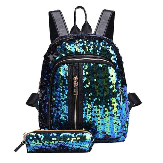 Backpack Sequins School Bag