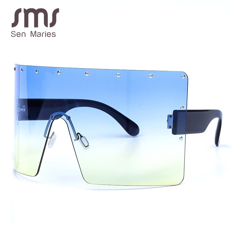 Oversized Women Gradient Sunglasses  Rimless