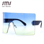 Oversized Women Gradient Sunglasses  Rimless