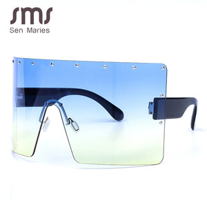 Oversized Women Gradient Sunglasses  Rimless