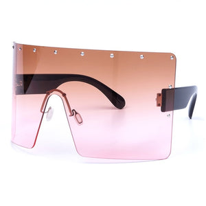 Oversized Women Gradient Sunglasses  Rimless